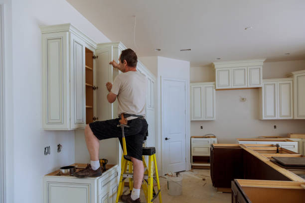 Kitchen island installation in Flourtown by JMT Kitchen Cabinet
